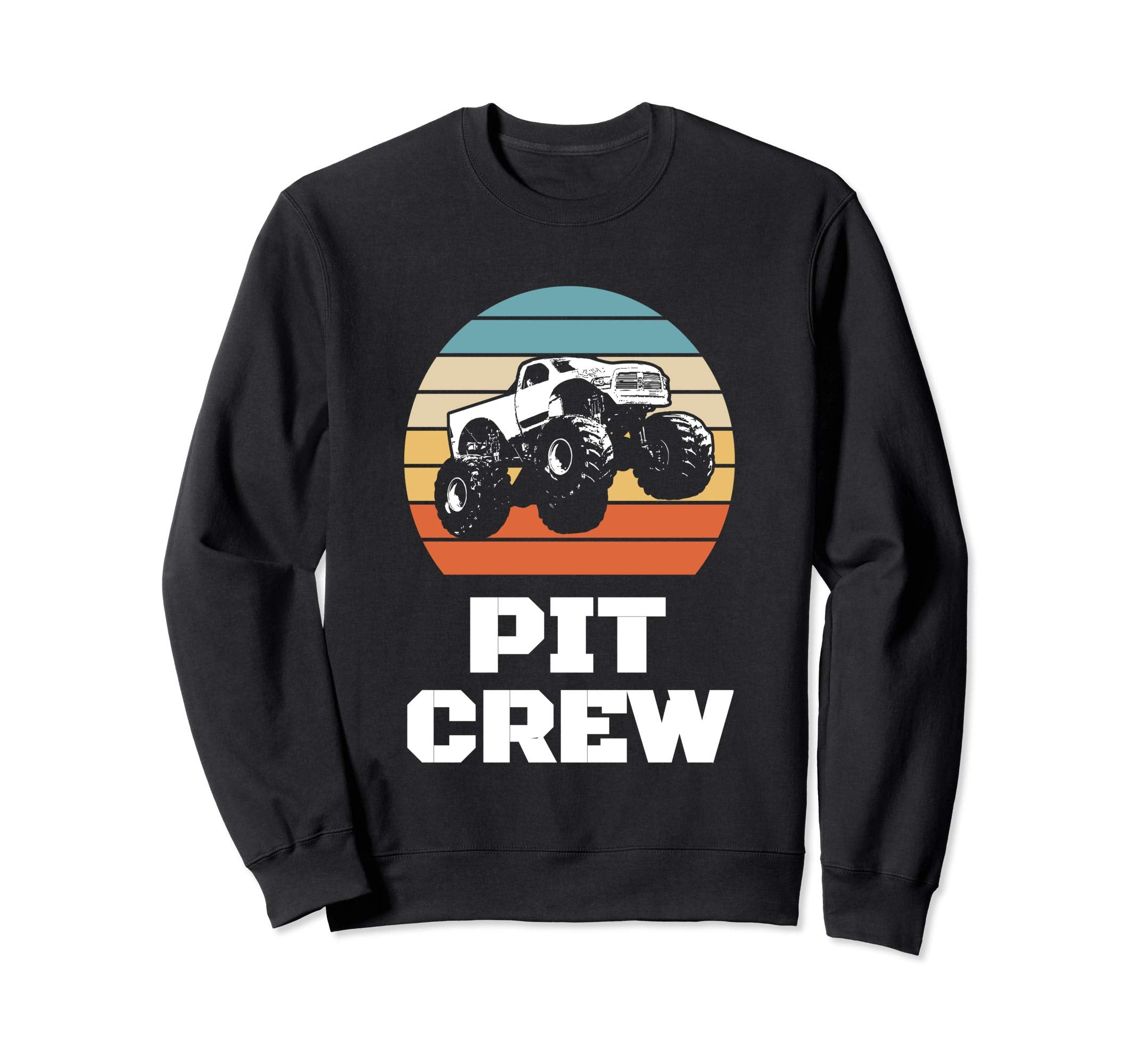 Pit Crew Monster Trucks Happy Sweatshirt - Minimalist Print Men Women - T-Shirt, Sweatshirt, Hoodie