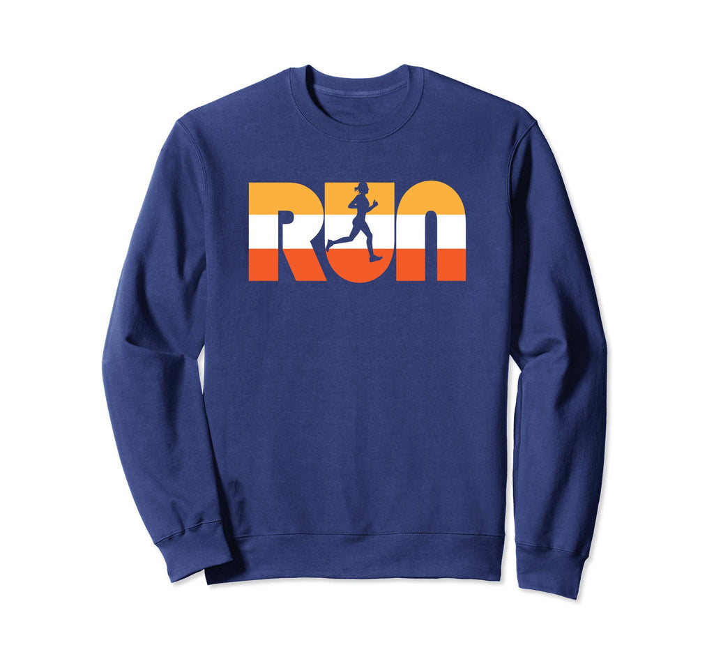 Run Seventies Color Typography Sweatshirt - Novelty Apparel for Adults - T-Shirt, Sweatshirt, Hoodie