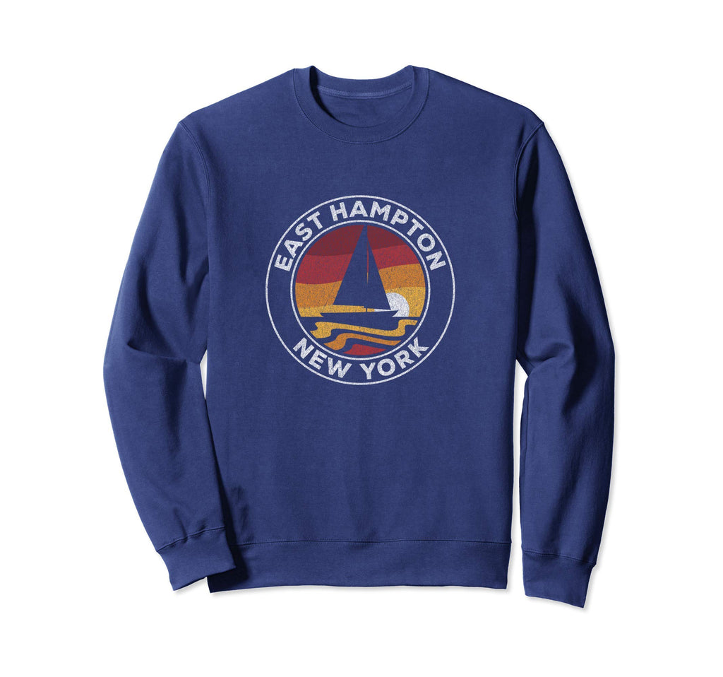 East Hampton New York Sailboat Sweatshirt - Fun Novelty Design for Adults - T-Shirt, Sweatshirt, Hoodie