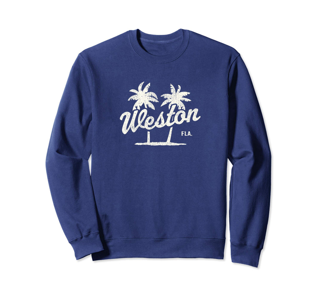 Weston Florida 70S Palm Trees Sweatshirt - Novelty Apparel for Adults - T-Shirt, Sweatshirt, Hoodie
