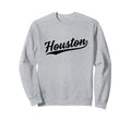 Houston Texas Script 1970S Black Sweatshirt - Custom Art Print Men Women - T-Shirt, Sweatshirt, Hoodie