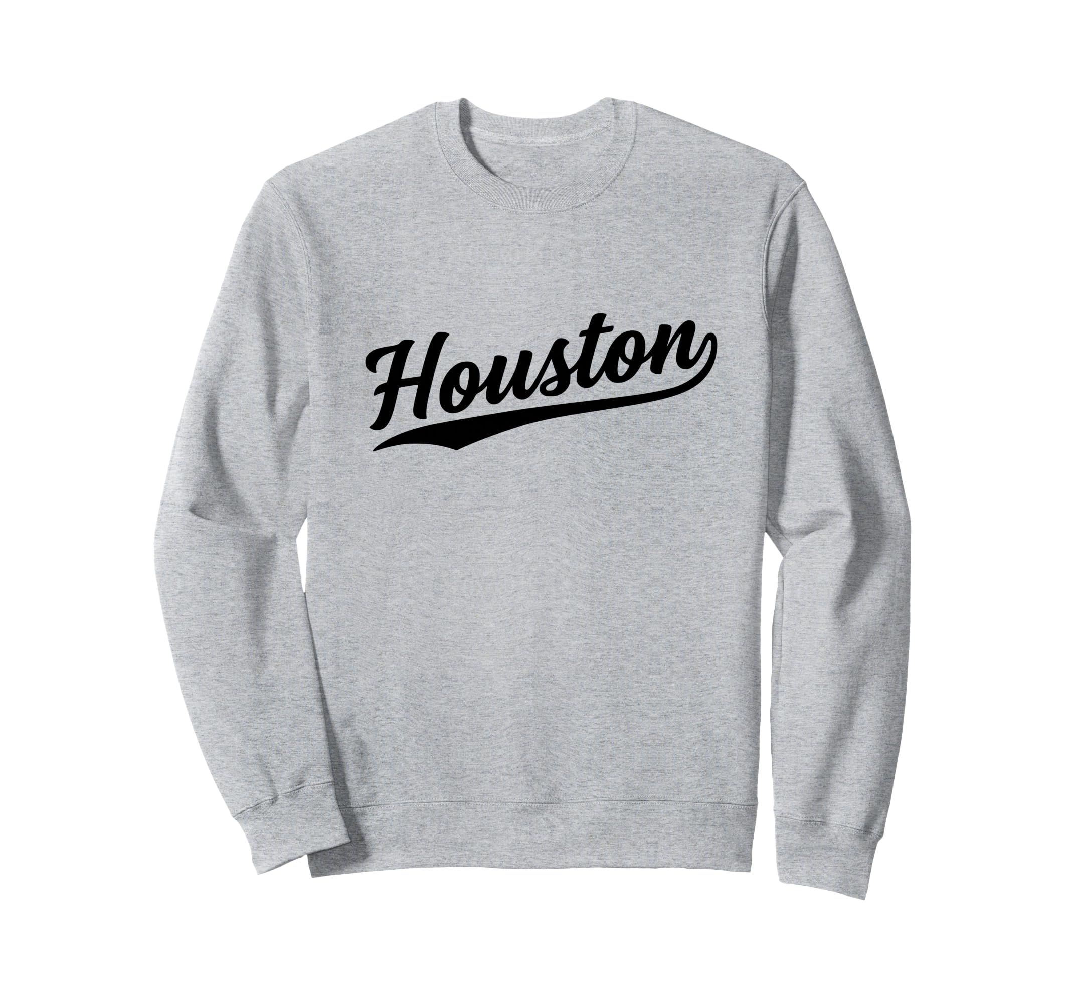 Houston Texas Script 1970S Black Sweatshirt - Custom Art Print Men Women - T-Shirt, Sweatshirt, Hoodie