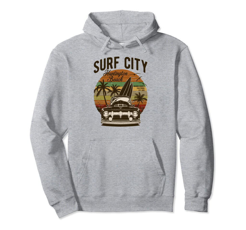 Surf City Huntington Beach Sunset 50S Hoodie - Custom Art Print for Adults - T-Shirt, Sweatshirt, Hoodie