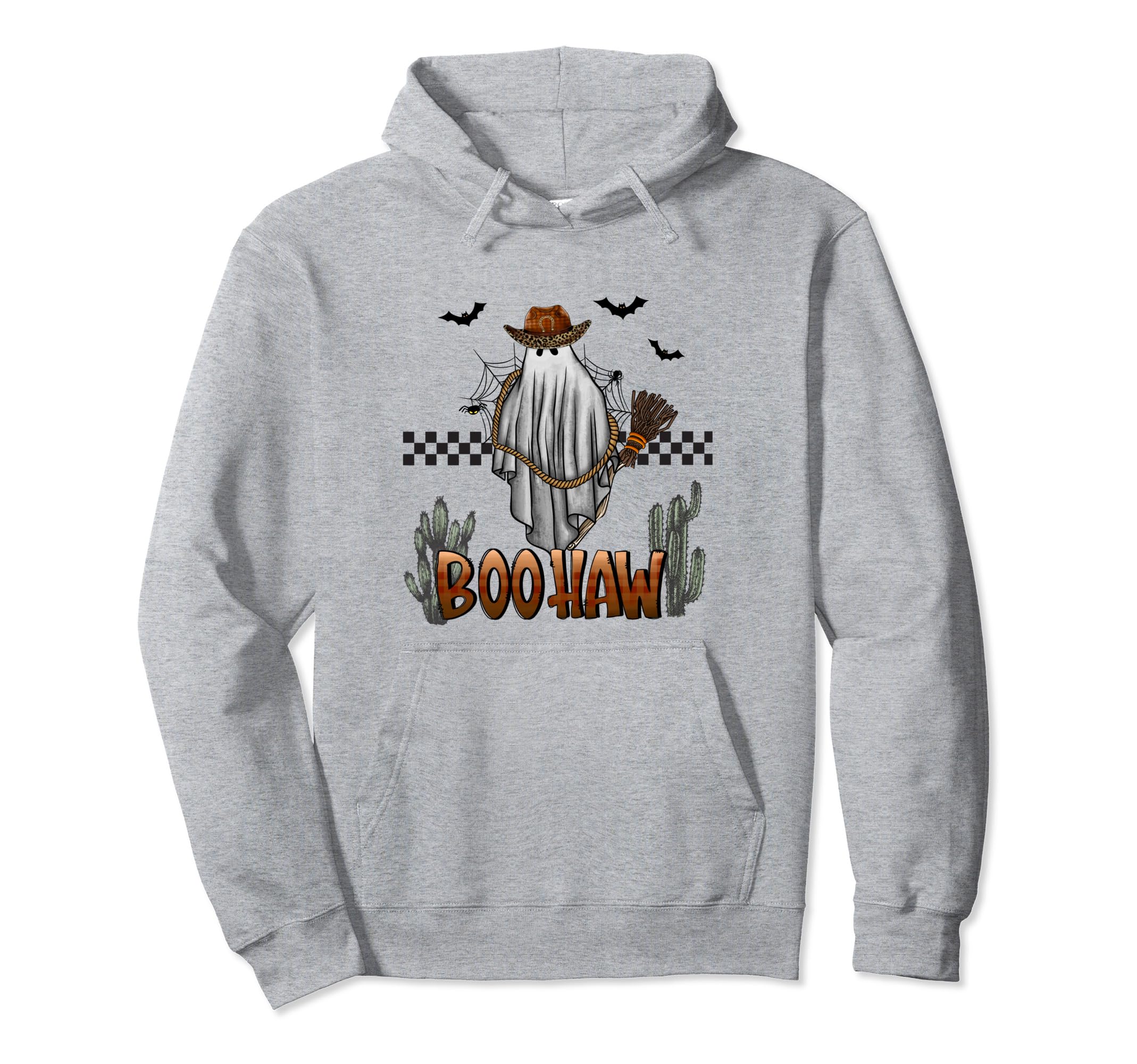 Boo Haw Western Cowboy Halloween Ghost Hoodie - Casual Everyday Wear Unisex - T-Shirt, Sweatshirt, Hoodie