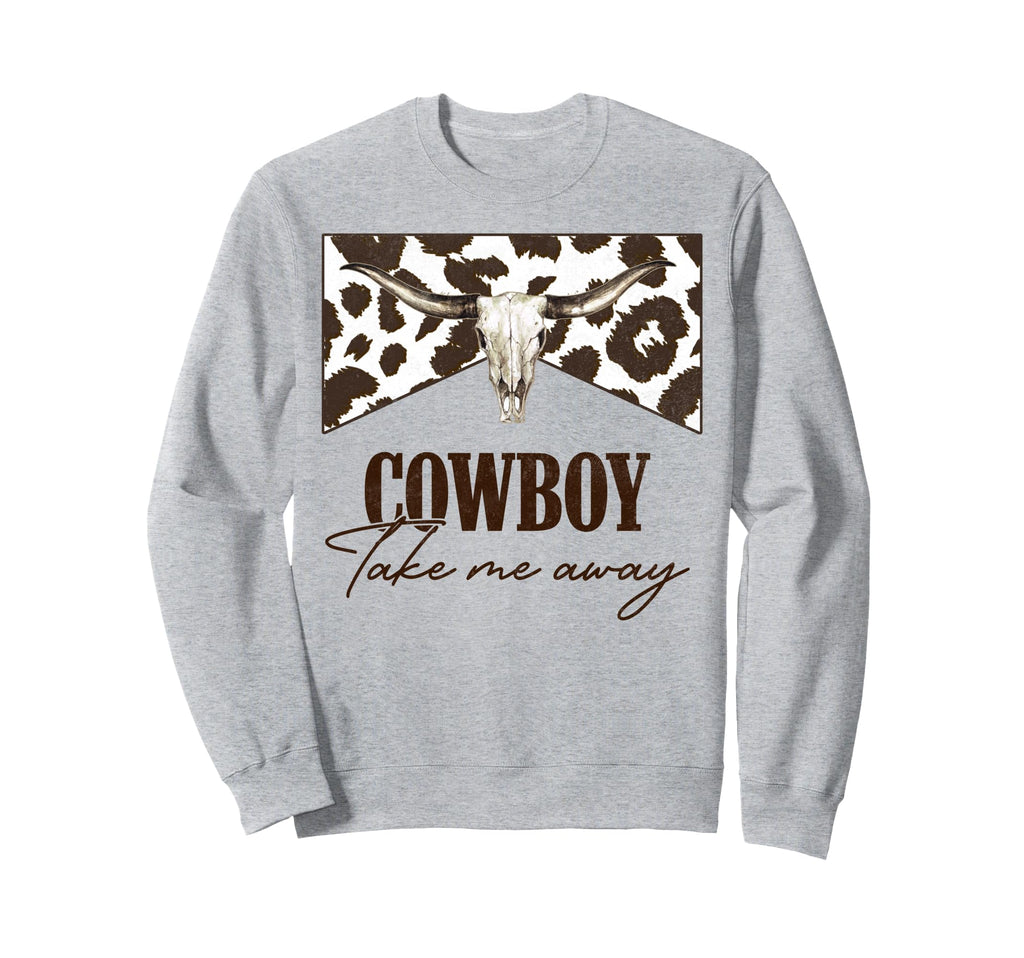 Leopard Bull Skull Western Country Sweatshirt - Novelty Apparel for Adults - T-Shirt, Sweatshirt, Hoodie