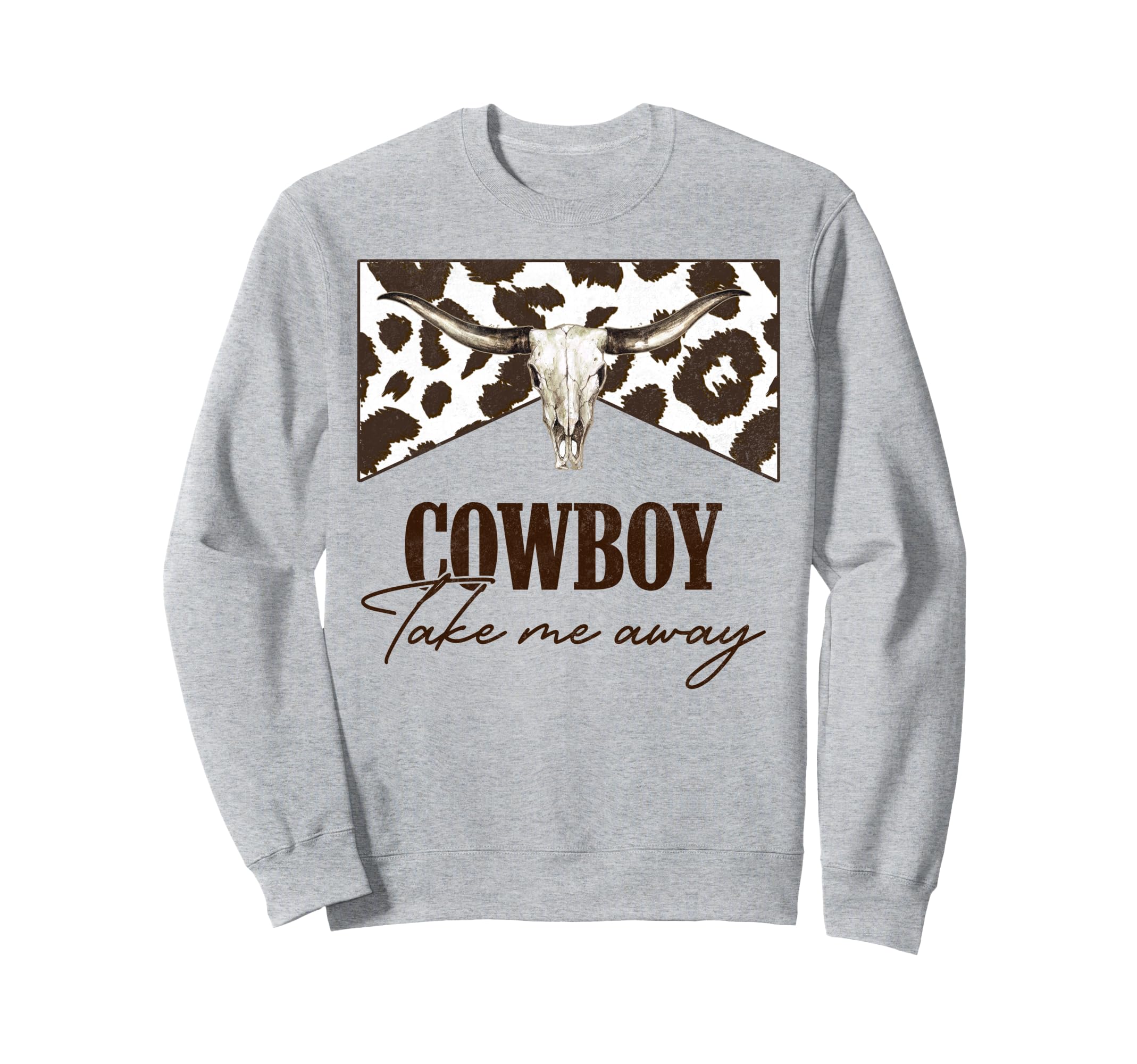 Leopard Bull Skull Western Country Sweatshirt - Novelty Apparel for Adults - T-Shirt, Sweatshirt, Hoodie