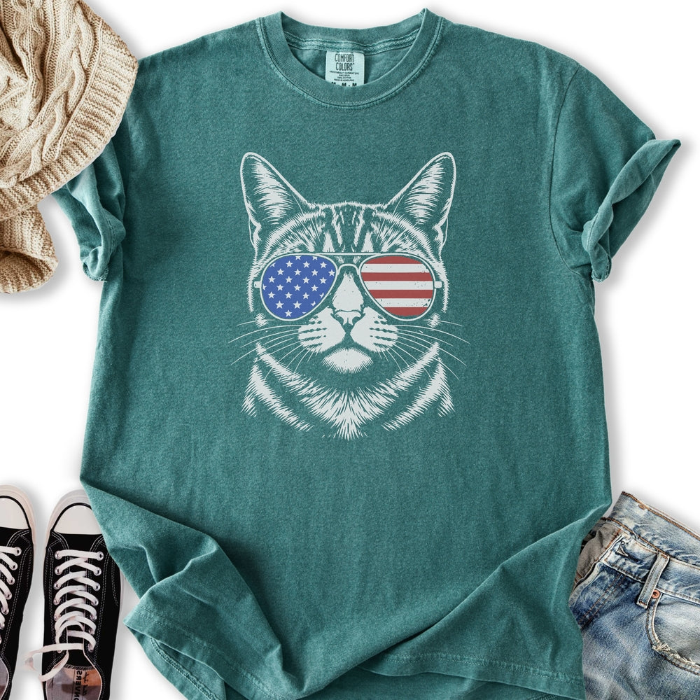USA Aviator Cat - Adult & Kids T-Shirts, Sweatshirts & Hoodies apparel design preview 2