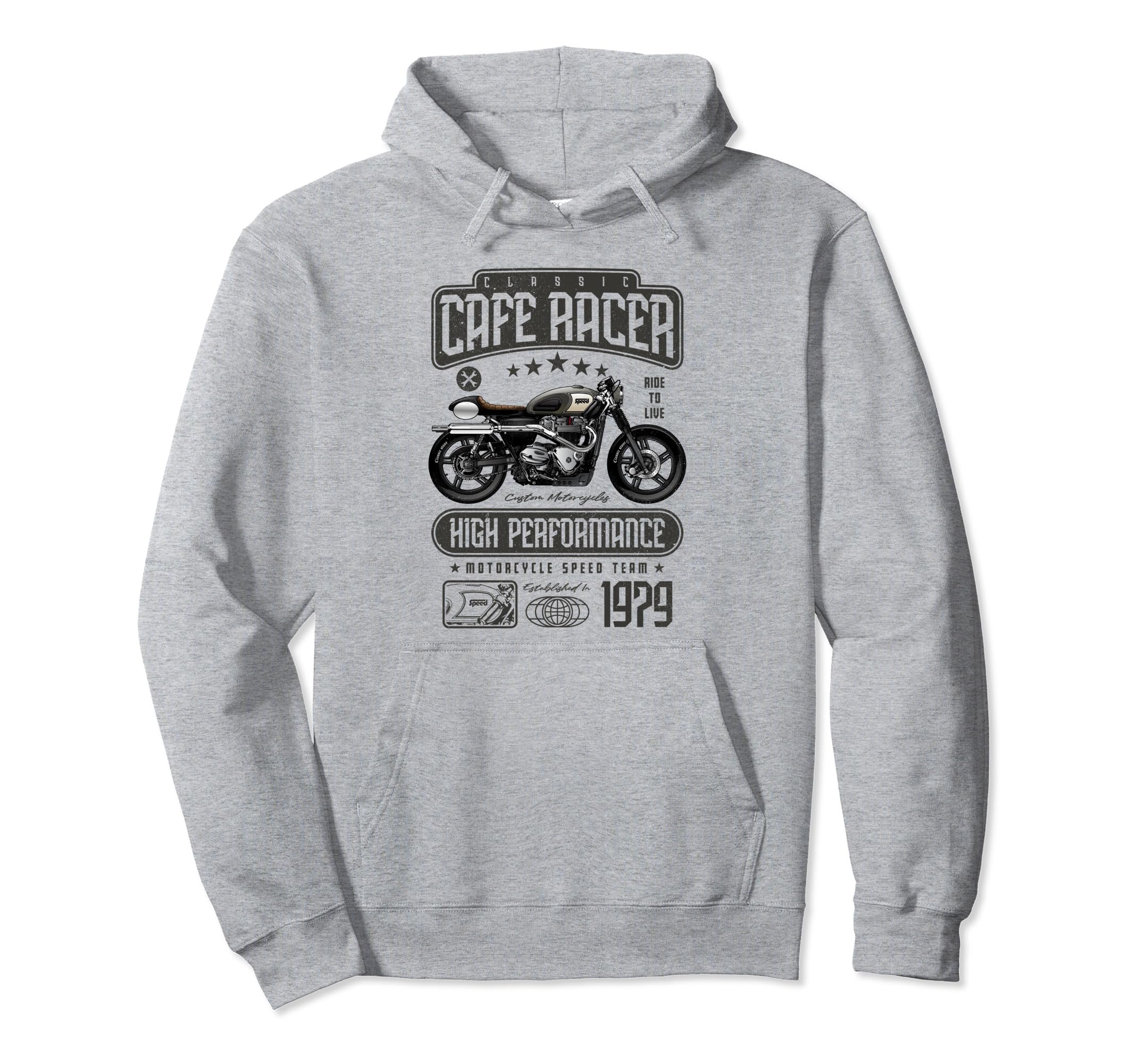 Cafe Racer Motorcycle Birthday Biker Born Hoodie - Streetwear Style Unisex - T-Shirt, Sweatshirt, Hoodie