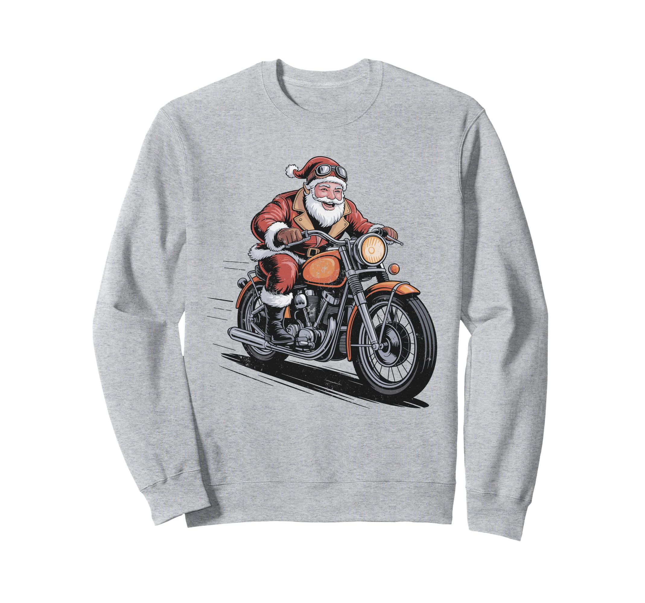 Santa Riding Motorcycle Holiday 90S Sweatshirt - Graphic Print Unisex - T-Shirt, Sweatshirt, Hoodie