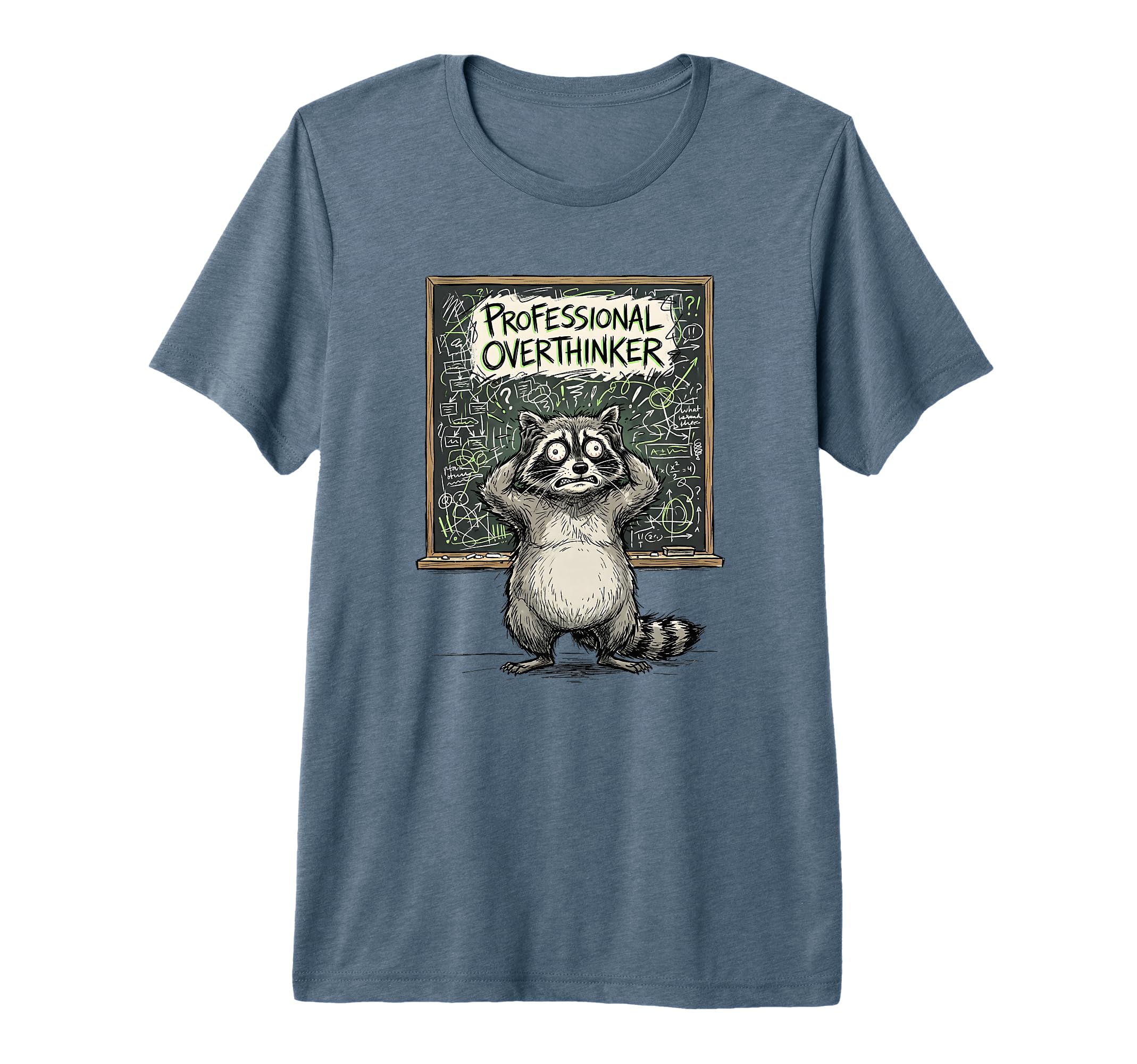 Professional Overthinker Funny Raccoon T-Shirt - Unique Graphic Unisex - T-Shirt, Sweatshirt, Hoodie
