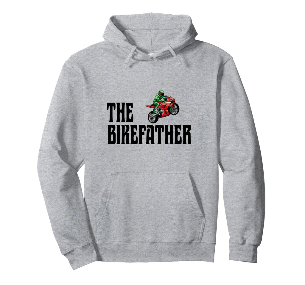 Biker Biker Dad Bikefather Funny Hoodie - Minimalist Print for Adults - T-Shirt, Sweatshirt, Hoodie