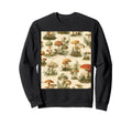 Mushroom Botanical Newspaper Sweatshirt - Aesthetic Graphic Men Women - T-Shirt, Sweatshirt, Hoodie