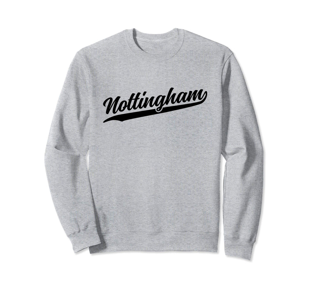 Nottingham England Cursive 1970S Sweatshirt - Aesthetic Graphic for Adults - T-Shirt, Sweatshirt, Hoodie