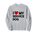 I Love Service Dog Funny Emotional Sweatshirt - Minimalist Print Unisex - T-Shirt, Sweatshirt, Hoodie