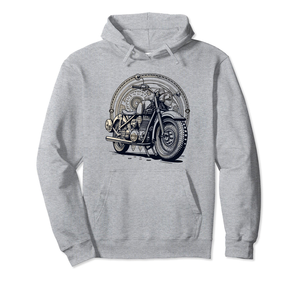 Nostalgic Ride Motorcycle Hoodie - Unique Graphic Unisex - T-Shirt, Sweatshirt, Hoodie