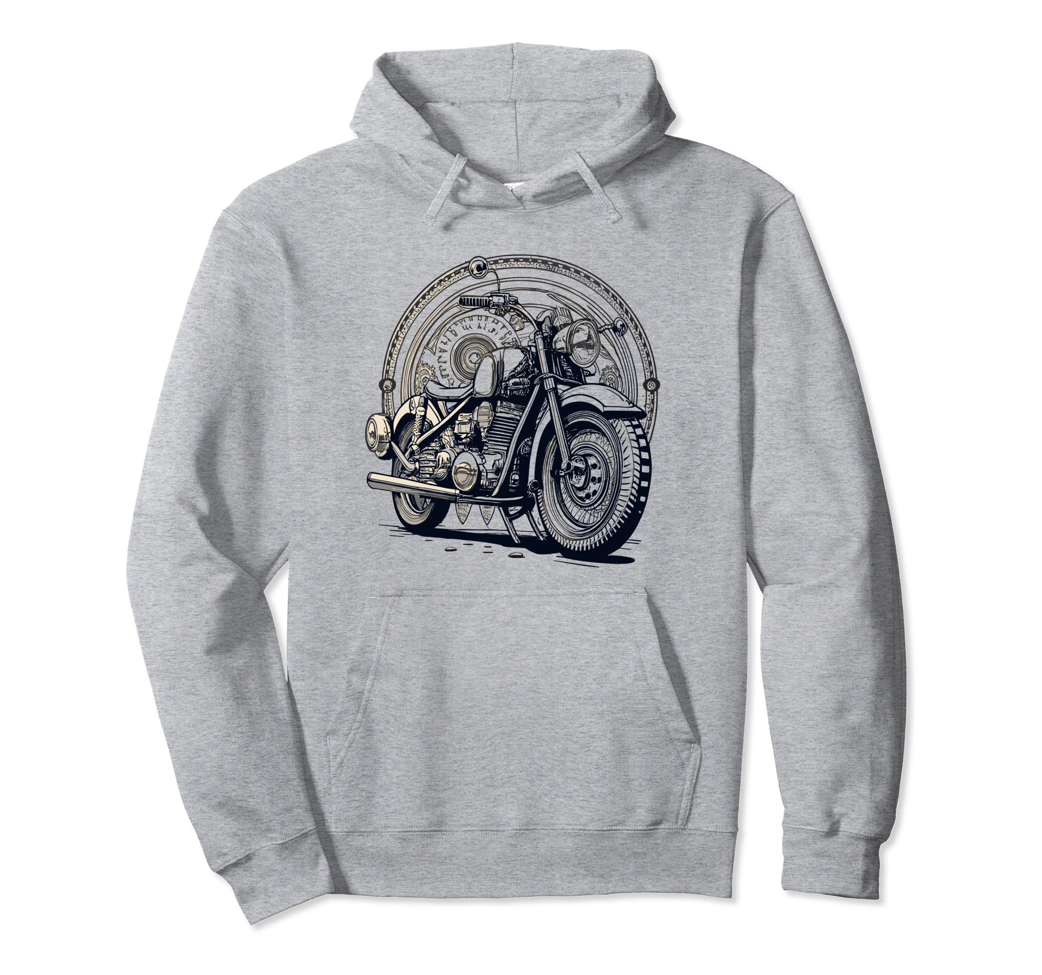 Nostalgic Ride Motorcycle Hoodie - Unique Graphic Unisex - T-Shirt, Sweatshirt, Hoodie