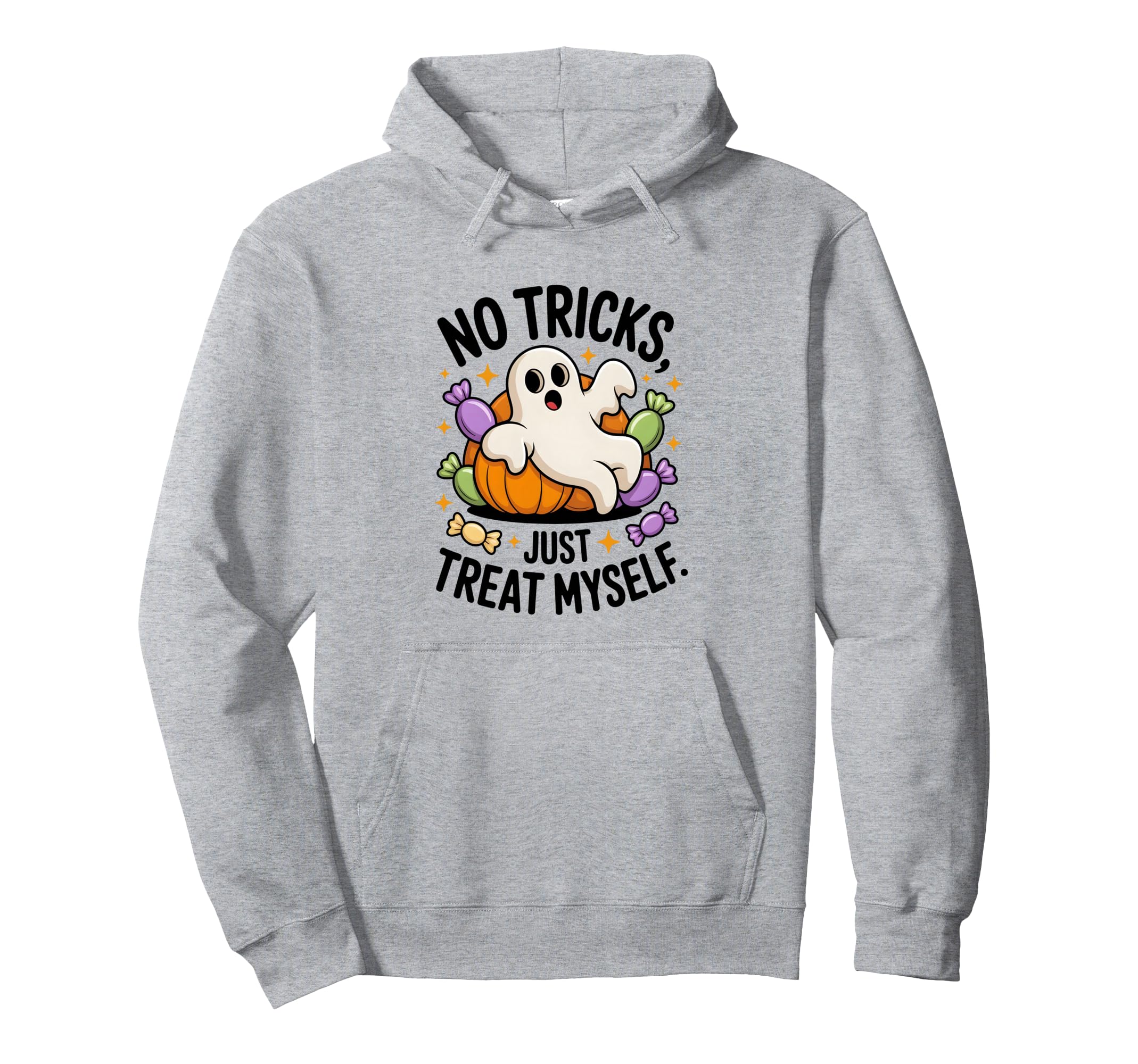 No Tricks Just Treat Myself Halloween Fun Hoodie - Custom Art Print Unisex - T-Shirt, Sweatshirt, Hoodie