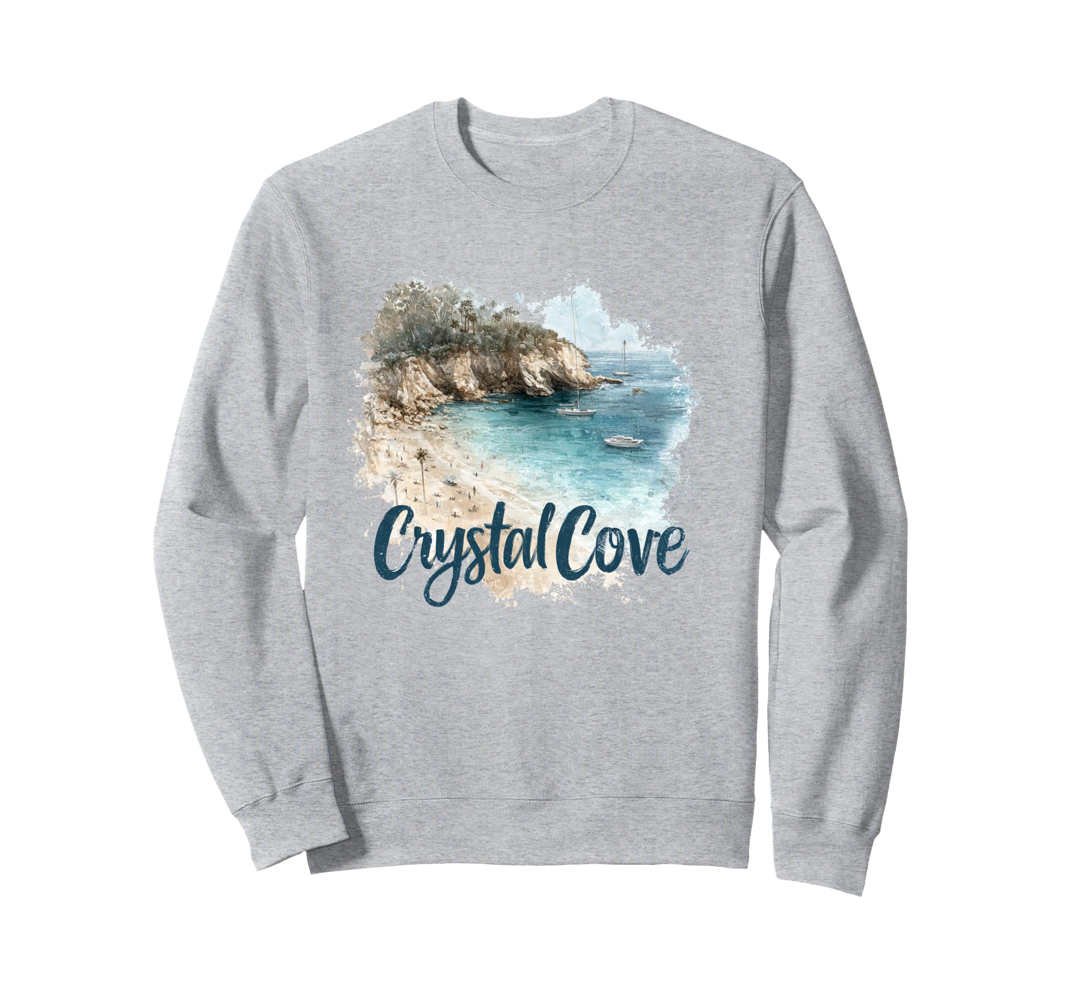 Crystal Cove California Distressed Beach Sweatshirt - Graphic Print Unisex - T-Shirt, Sweatshirt, Hoodie