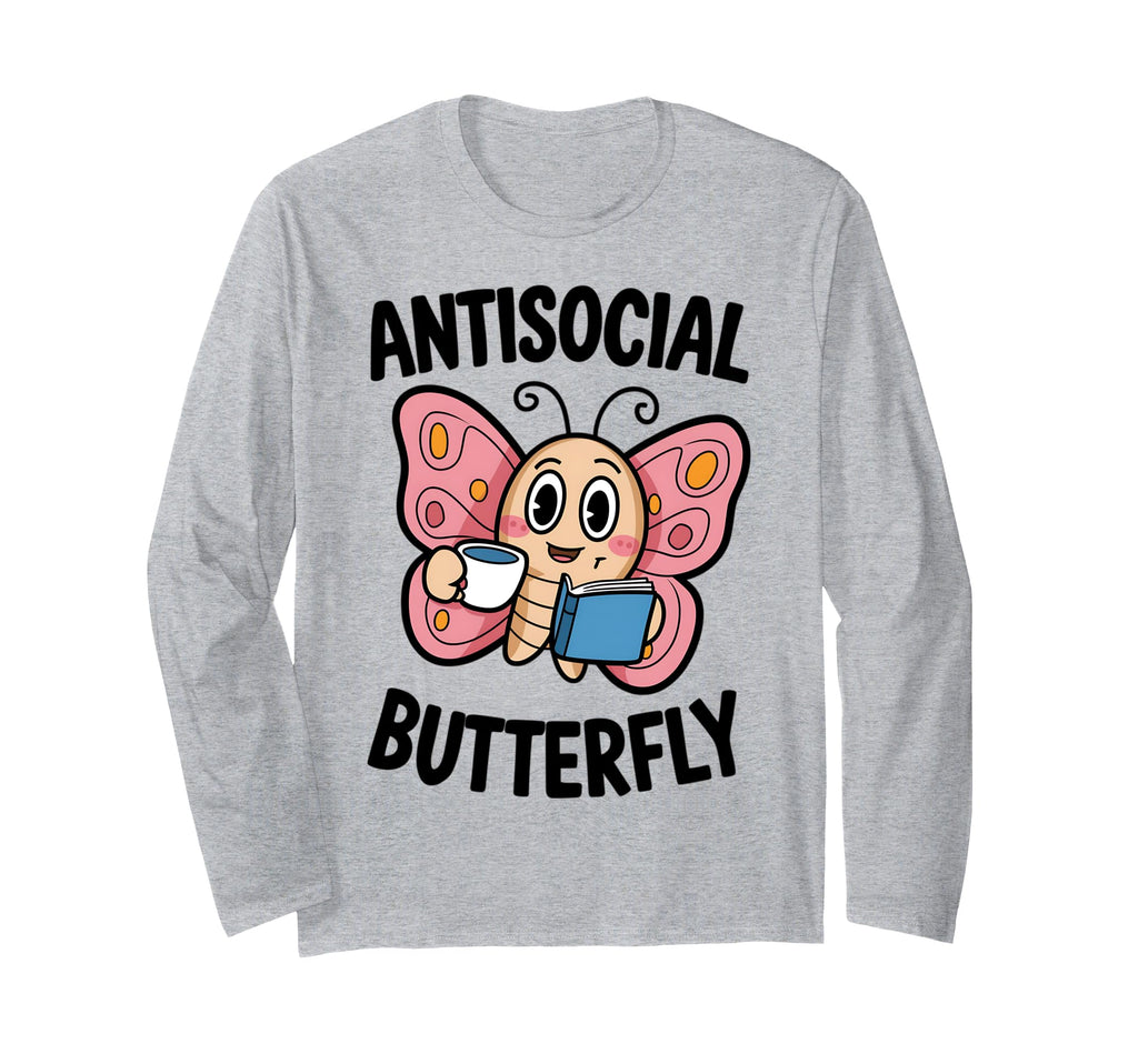 Groovy Anti Social Butterfly Ironic Funny T-Shirt - Minimalist Print Unisex - T-Shirt, Sweatshirt, Hoodie