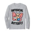 Groovy Anti Social Butterfly Ironic Funny T-Shirt - Minimalist Print Unisex - T-Shirt, Sweatshirt, Hoodie
