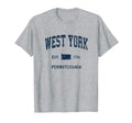 West York Pennsylvania Pa Athletic Navy T-Shirt - Minimalist Print Unisex - T-Shirt, Sweatshirt, Hoodie