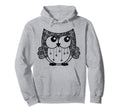 Boho Bohemian Floral Owl Distressed Hoodie - Aesthetic Graphic Unisex - T-Shirt, Sweatshirt, Hoodie