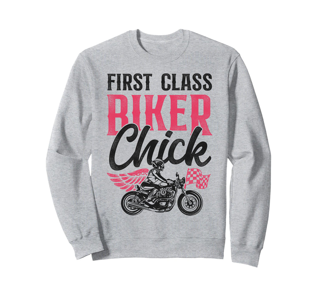 Motorcycle Biker Female First Sweatshirt - Casual Everyday Wear Unisex - T-Shirt, Sweatshirt, Hoodie