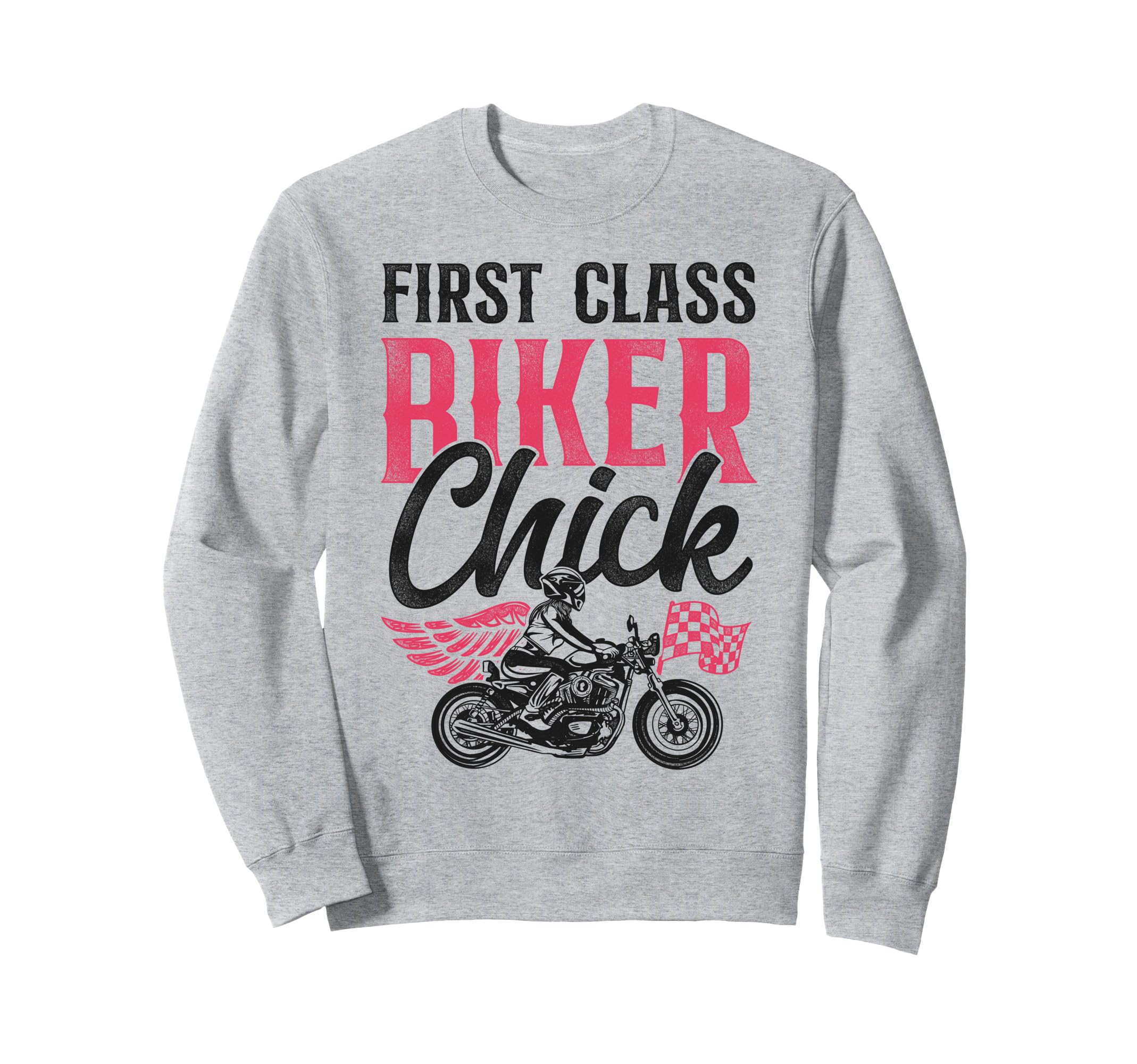 Motorcycle Biker Female First Sweatshirt - Casual Everyday Wear Unisex - T-Shirt, Sweatshirt, Hoodie