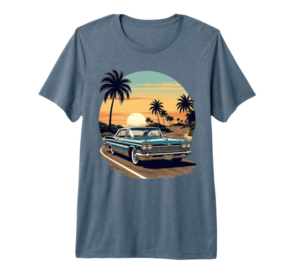 Muscle Car American Car Beach Tri Blend T-Shirt - Custom Art Print Unisex - T-Shirt, Sweatshirt, Hoodie
