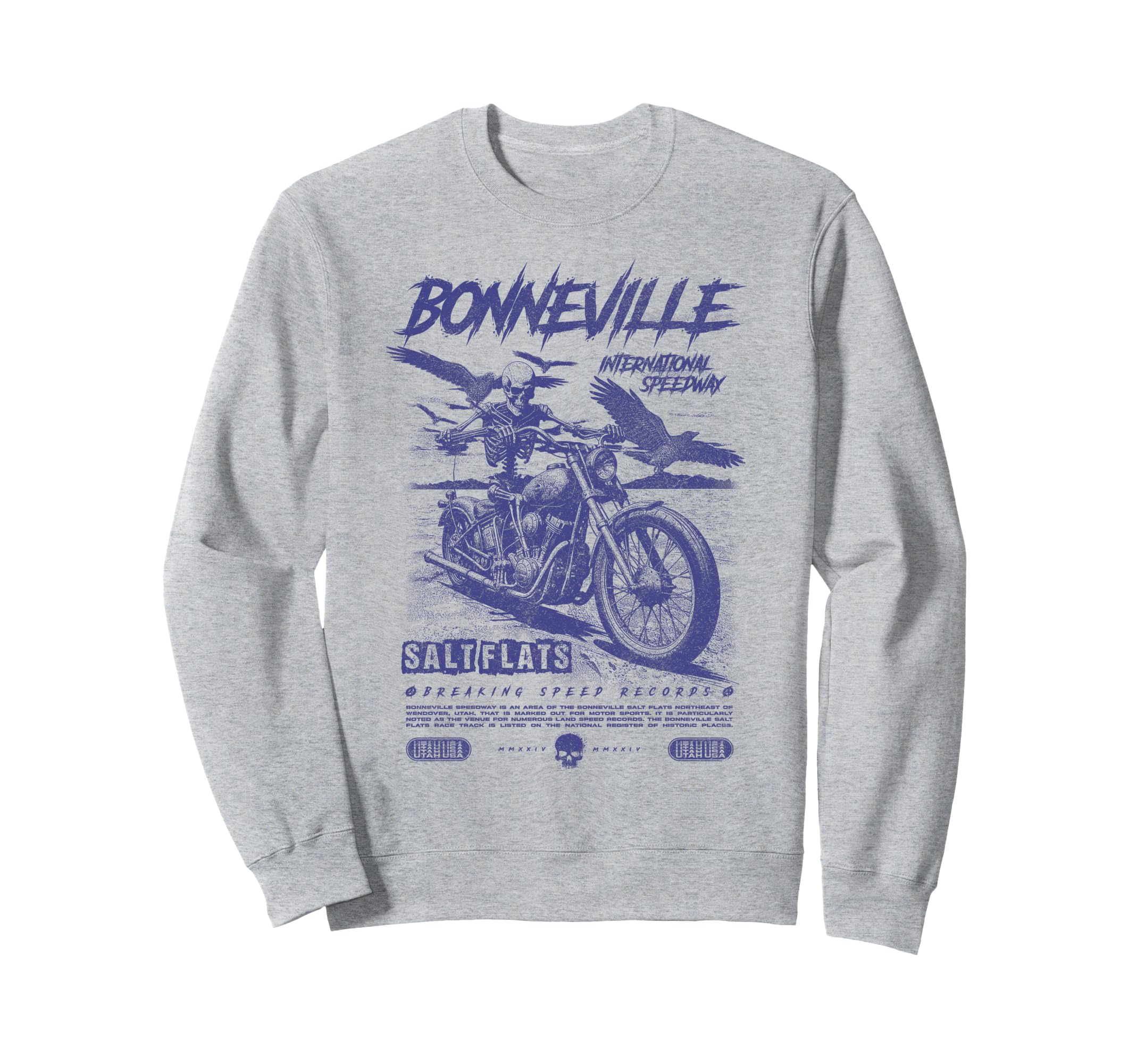 Bonneville Salt Flats Motorcycle Sweatshirt - Unique Graphic for Adults - T-Shirt, Sweatshirt, Hoodie