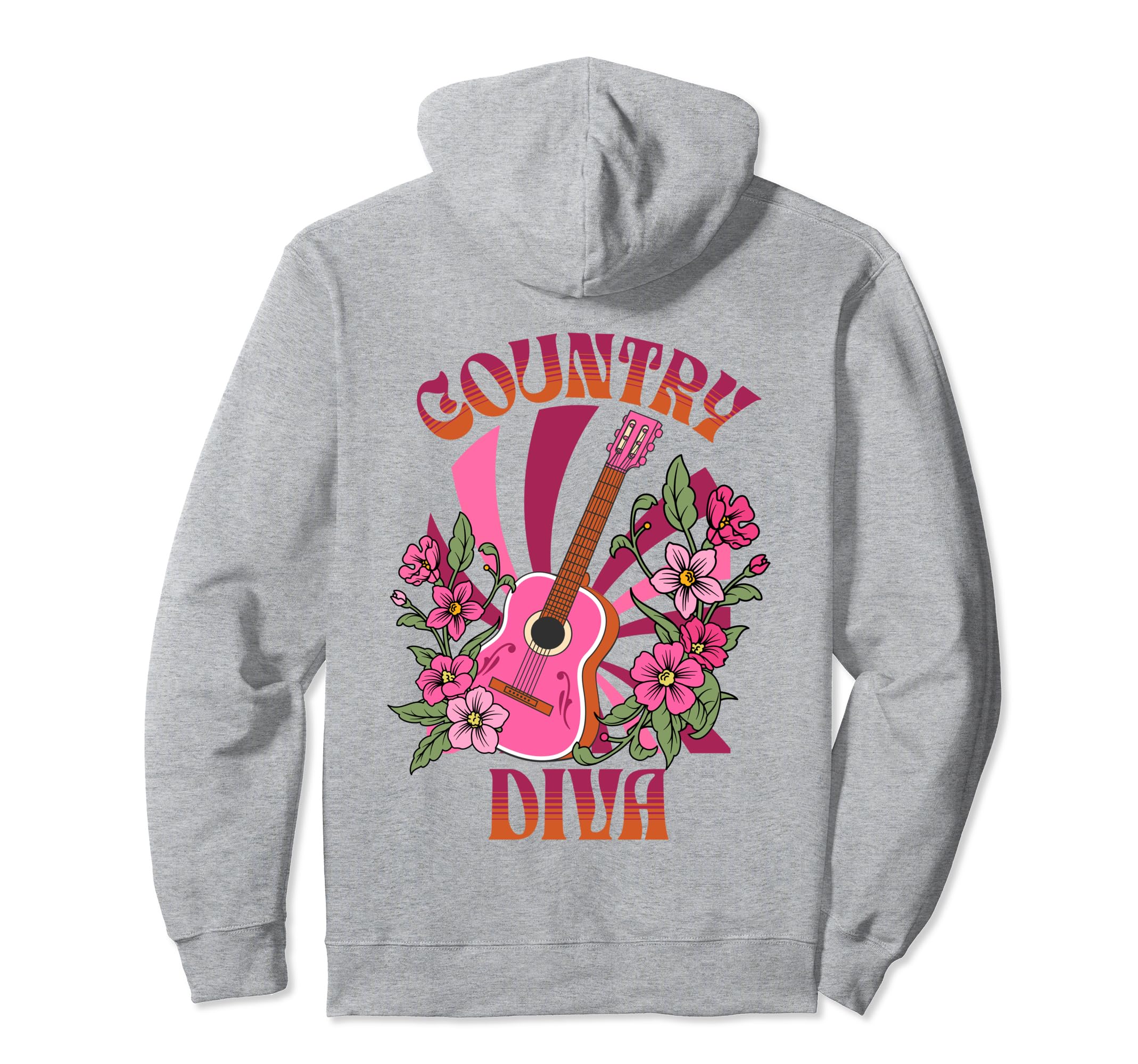 Groovy Western Cowgirl Rodeo Guitar Hoodie - Custom Art Print Men Women - T-Shirt, Sweatshirt, Hoodie