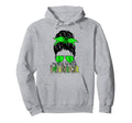 Mental Health Warrior Messy Bun Mental Hoodie - Graphic Print for Adults - T-Shirt, Sweatshirt, Hoodie