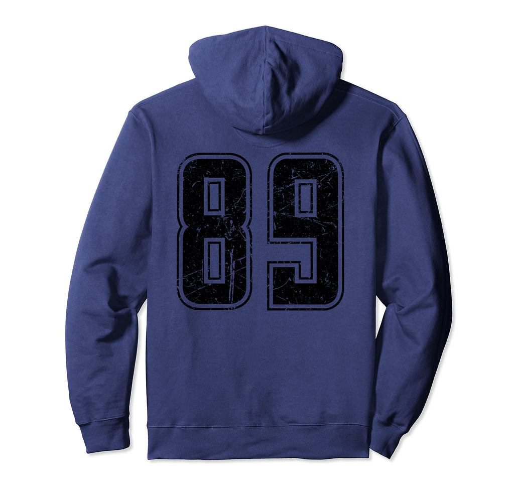 Number 89 Distressed Grunge Jersey Team Fan Hoodie - Graphic Print Unisex - T-Shirt, Sweatshirt, Hoodie