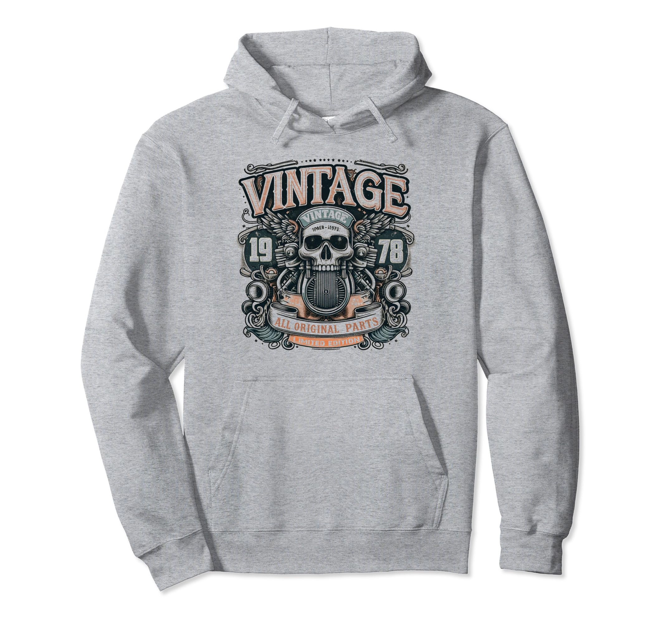1978 Born 1978 46Th Birthday Motorcycle Hoodie - Graphic Print for Adults - T-Shirt, Sweatshirt, Hoodie