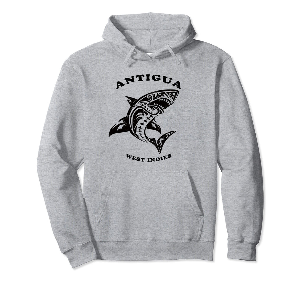 Antigua West Indies Tribal Shark Hoodie - Fun Novelty Design for Adults - T-Shirt, Sweatshirt, Hoodie
