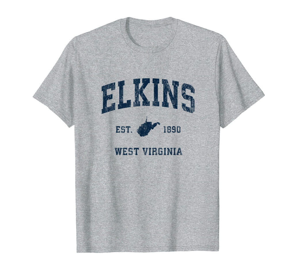 Elkins West Virginia Wv Athletic Navy T-Shirt - Minimalist Print Unisex - T-Shirt, Sweatshirt, Hoodie