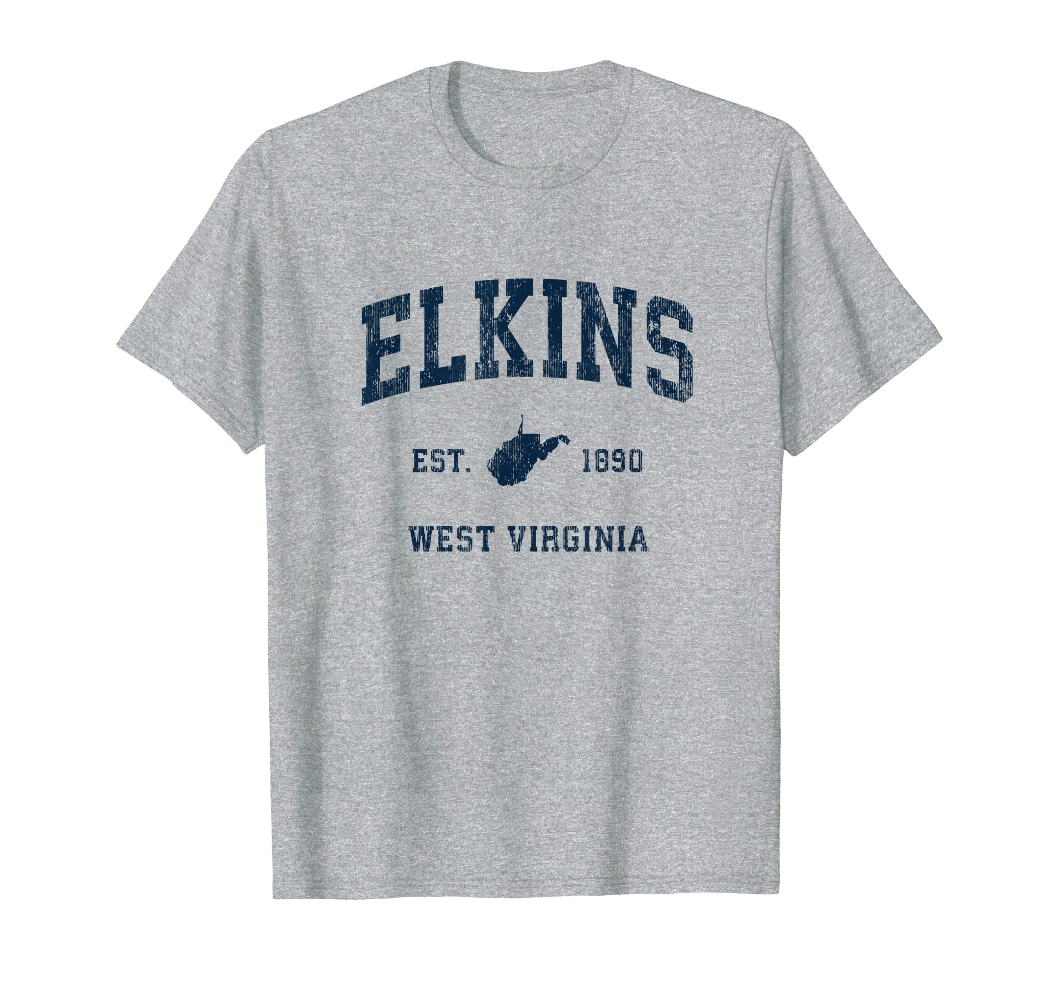 Elkins West Virginia Wv Athletic Navy T-Shirt - Minimalist Print Unisex - T-Shirt, Sweatshirt, Hoodie