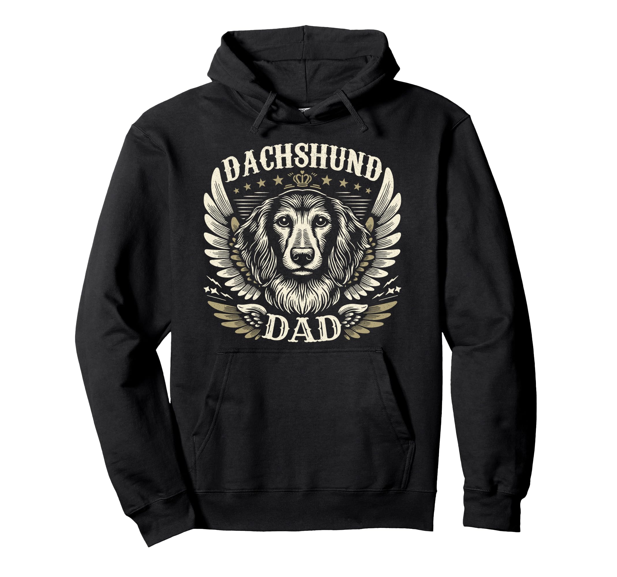 Dachshund Dad Biker Wings Motorcycle Hoodie - Streetwear Style Men Women - T-Shirt, Sweatshirt, Hoodie