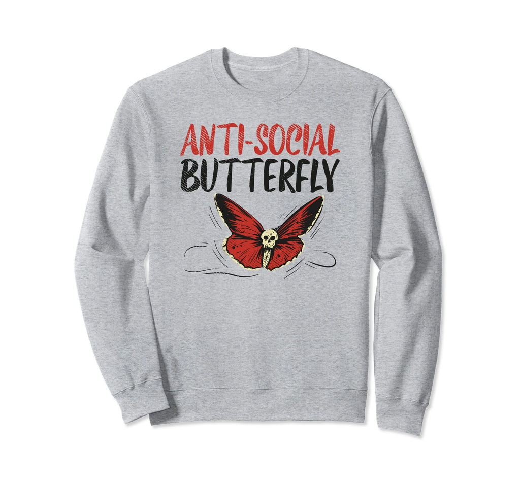 Anti Social Butterfly Goth Gothic Sweatshirt - Custom Art Print for Adults - T-Shirt, Sweatshirt, Hoodie