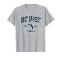 West Samoset Florida Fl Athletic Navy T-Shirt - Minimalist Print Men Women - T-Shirt, Sweatshirt, Hoodie