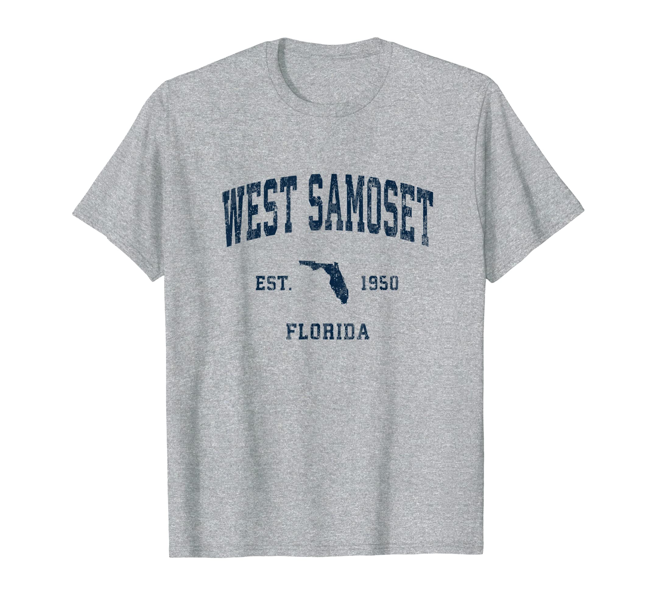 West Samoset Florida Fl Athletic Navy T-Shirt - Minimalist Print Men Women - T-Shirt, Sweatshirt, Hoodie