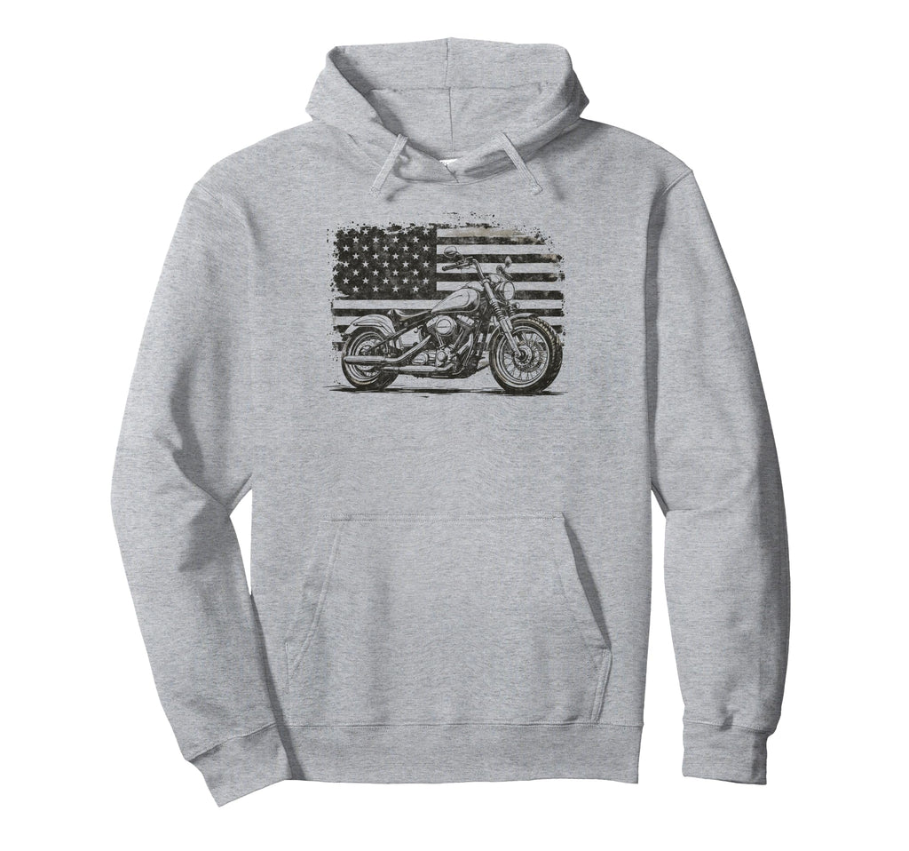 Us Flag Biker Riding Lover Motorcycle Hoodie - Custom Art Print Unisex - T-Shirt, Sweatshirt, Hoodie