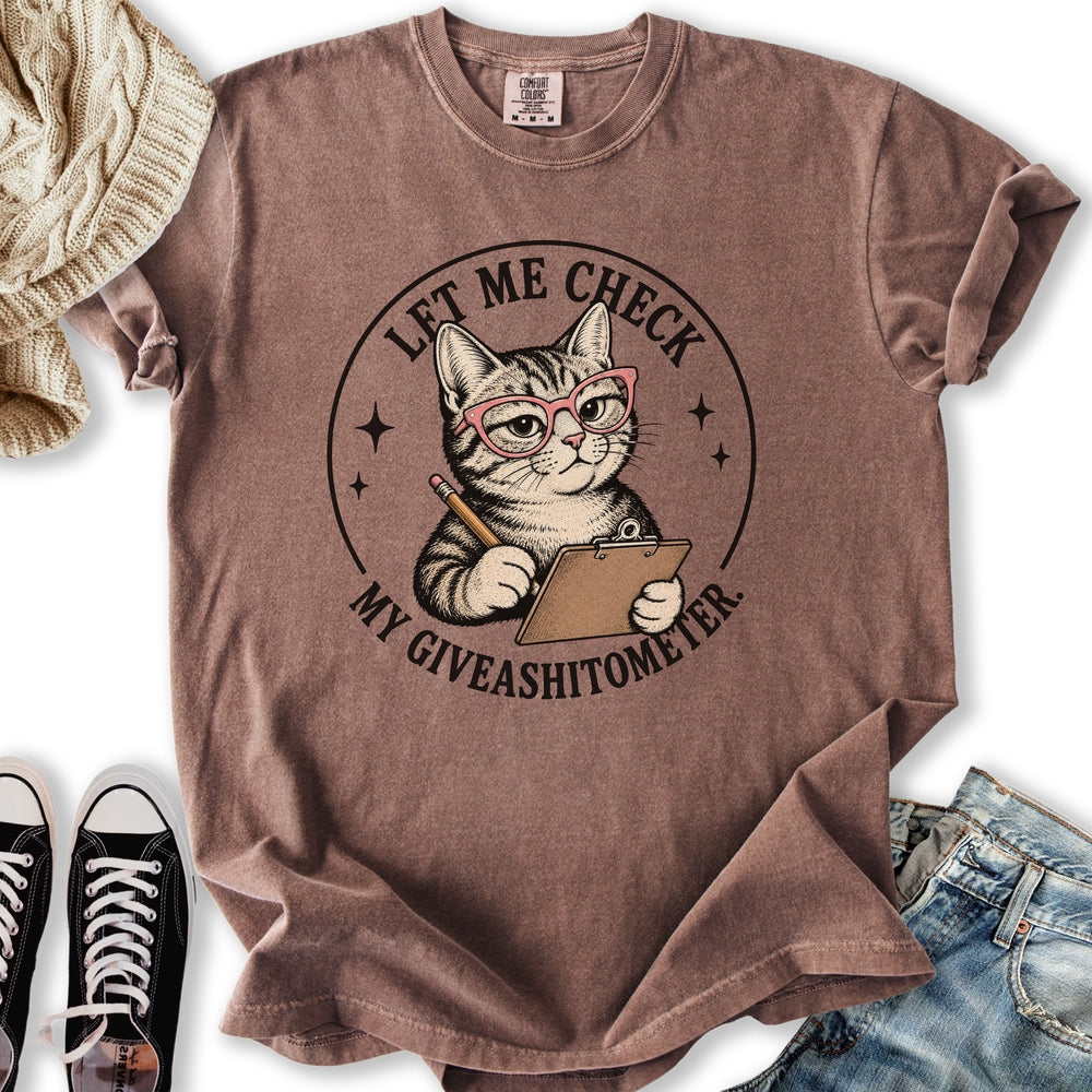 Giveashitometer Cat - Adult & Kids T-Shirts, Sweatshirts & Hoodies apparel design preview 2