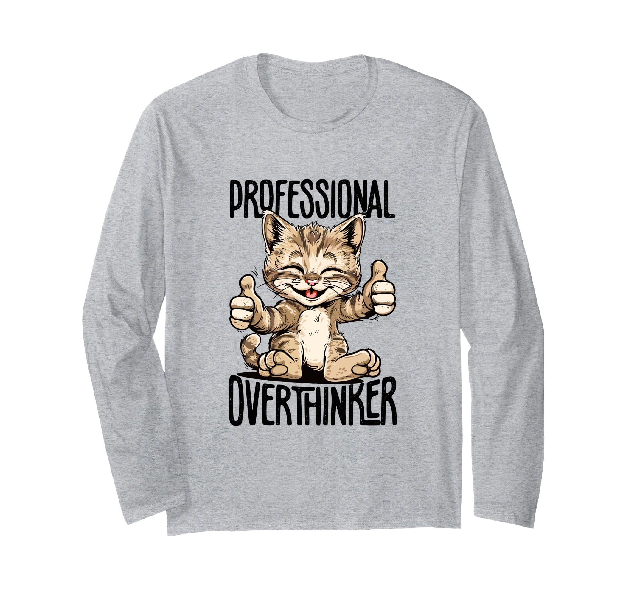Professional Overthinker Cat Introvert T-Shirt - Fun Novelty Design Unisex - T-Shirt, Sweatshirt, Hoodie