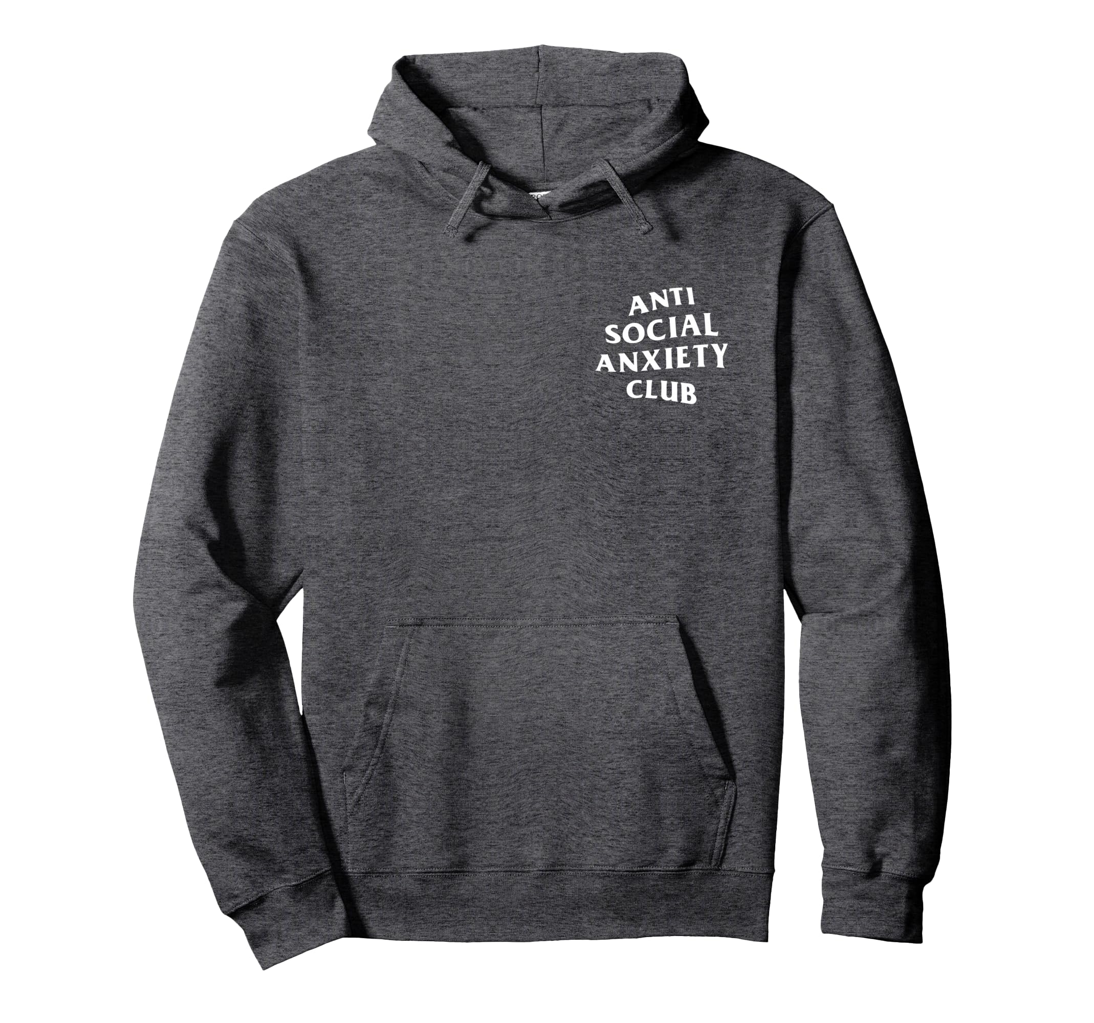 Anti Social Anxiety Club Front Back White Hoodie - Trendy Graphic Unisex - T-Shirt, Sweatshirt, Hoodie