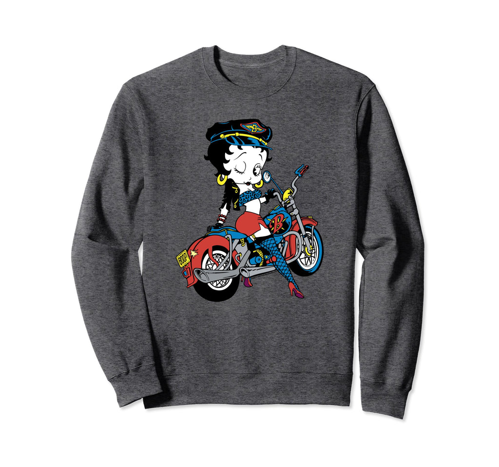 Betty Boop Biker Babe Color Pop Sweatshirt - Minimalist Print for Adults - T-Shirt, Sweatshirt, Hoodie