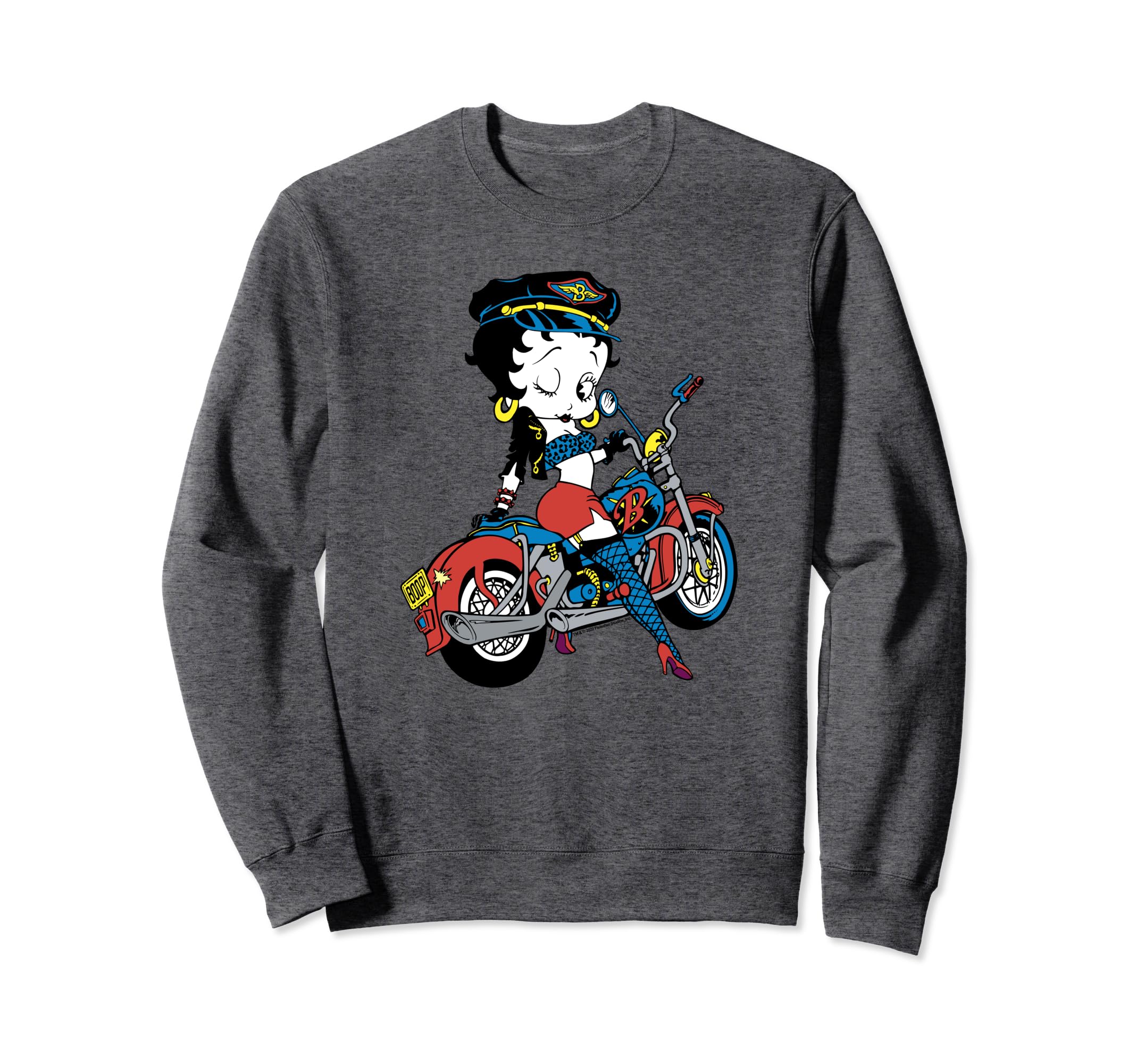 Betty Boop Biker Babe Color Pop Sweatshirt - Minimalist Print for Adults - T-Shirt, Sweatshirt, Hoodie