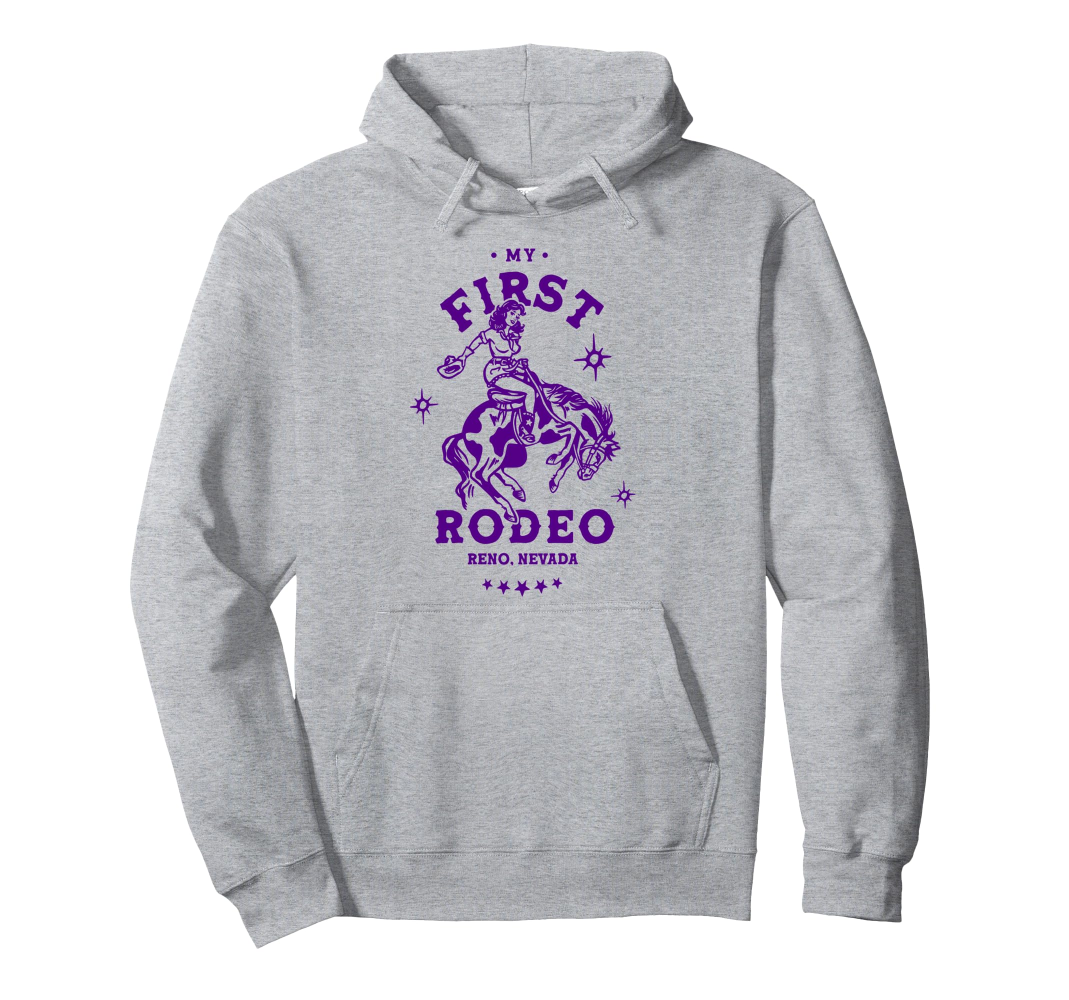 Reno Nevada First Rodeo Funny Western Hoodie - Minimalist Print Men Women - T-Shirt, Sweatshirt, Hoodie