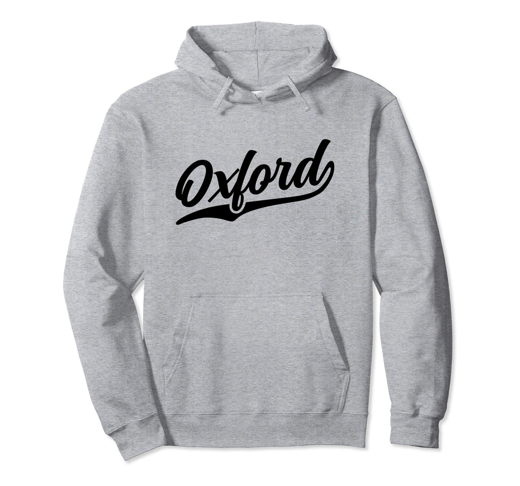Oxford England Cursive 1970S Swoosh Hoodie - Novelty Apparel Unisex - T-Shirt, Sweatshirt, Hoodie