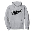 Oxford England Cursive 1970S Swoosh Hoodie - Novelty Apparel Unisex - T-Shirt, Sweatshirt, Hoodie